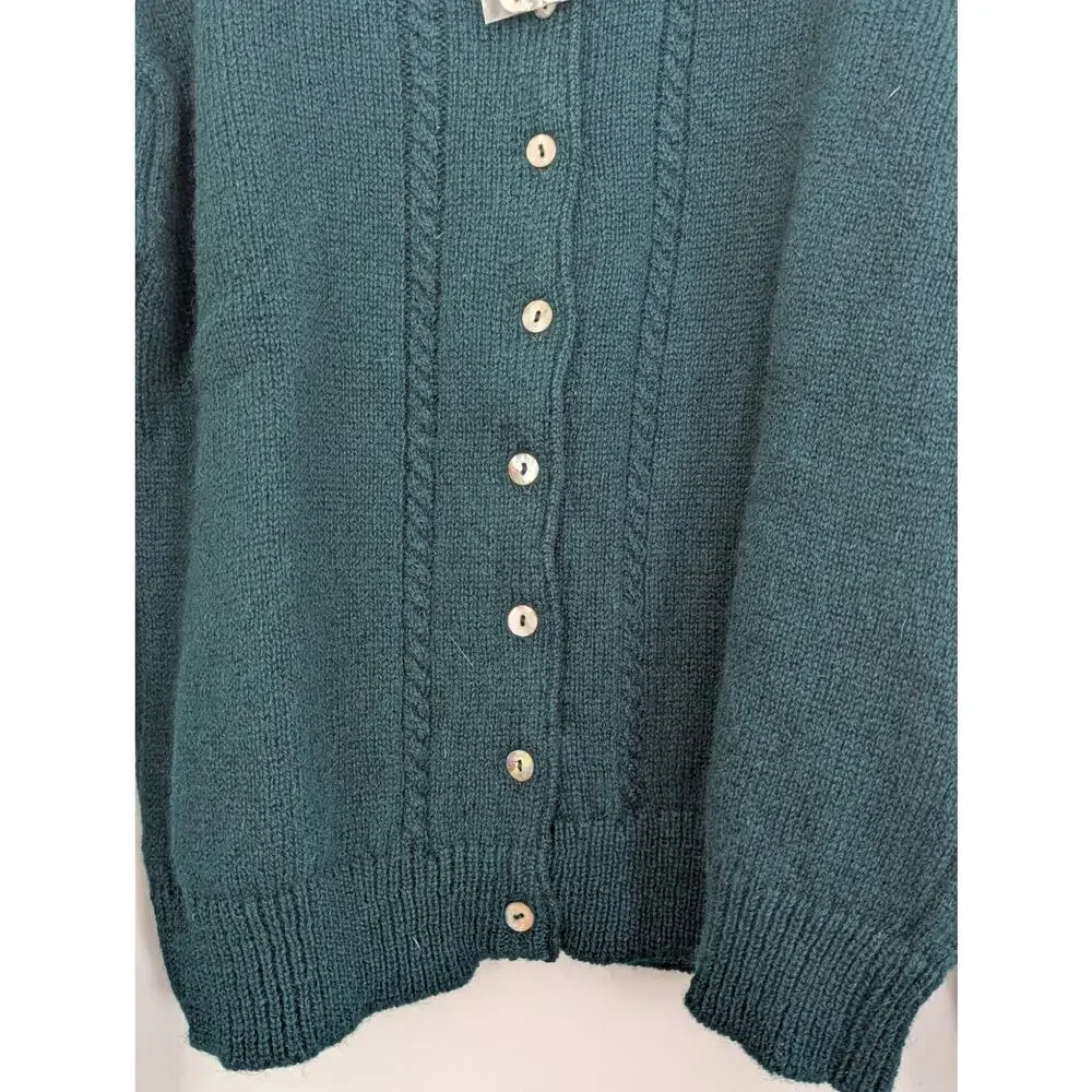 NWT Vtg The Limited Shetland Wool Cardigan Sweater M Green USA
